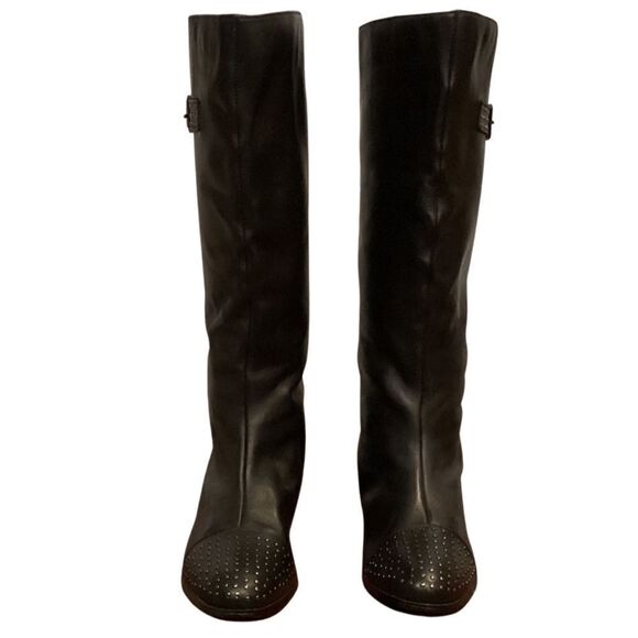 Twiggy London studded knee high boots 8 back zipper - Picture 3 of 13